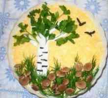 `Grove de mesteacan`, salata: retete, moduri de decorare