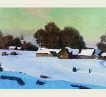 Compoziție frumoasă bazată pe pictura lui Krymov `Seara de iarnă`
