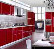 Bucătărie roșie și combinații în ea