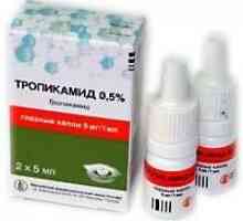 Medicamentul "Tropicamidă" (picături pentru ochi): proprietăți și instrucțiuni de…