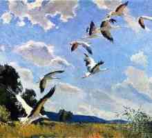 Compoziție pe pictura `Storks` a lui Silent Ivan Antonovich. Imagine live