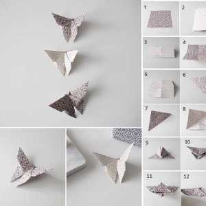 Butterfly-origami cu mâinile tale: instrucțiuni pas-cu-pas