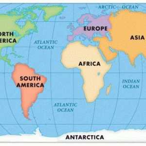 Oceane și continente, numele lor, locația pe hartă