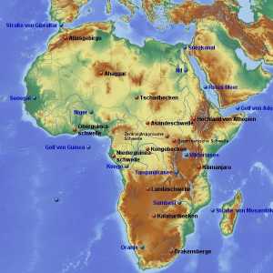 Relieful Africii și al mineralelor. Formele din Africa