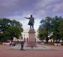 Ce este un monument al lui Pushkin din Sankt-Petersburg, locul de muncă Anikushin