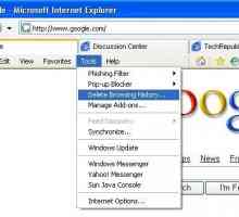 Cum se șterge istoricul în Internet Explorer: instrucțiuni