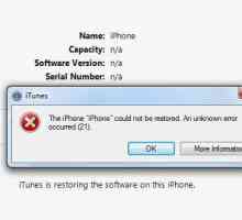 Eroare 21 pe iPhone: cauzele apariției, cum să o rezolvați