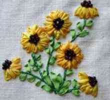 Floarea-soarelui din panglici din satin cu propriile maini (clasa maestru)