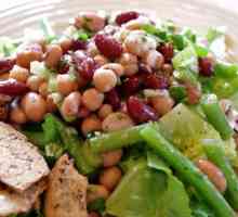 Salată cu fasole și crutoane: o rețetă cu o fotografie. Salate cu fasole albă și roșie conservată