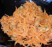 Salata cu carne de vită, cu morcovi coreeni: opțiuni de gătit