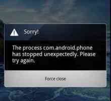 "A apărut o eroare în aplicația com.android.phone", "procesul de conectare la…