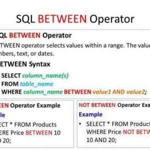 Între SQL: exemple, descriere