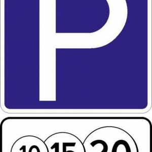 Indicație rutieră pentru parcarea cu taxă în regulile de trafic