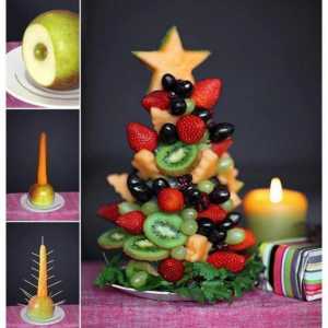 Pom de Crăciun de fructe pe o masă festivă. Cum de a face o herring?