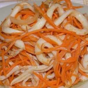 Cum să pregătești salata cu calmar și morcovi coreeni