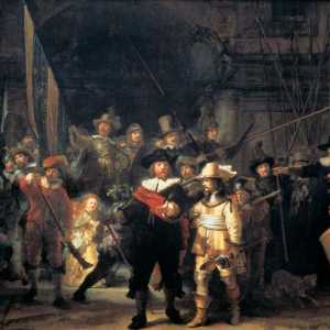Pictura `Night Watch` de Rembrandt. Descrierea imaginii, fotografie