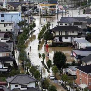 Масштабное наводнение в Японии, спровоцированное сильнейшими тайфунами