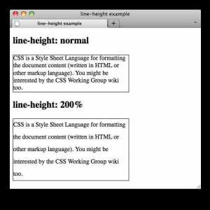 Spațierea liniei, CSS, elementele de bază
