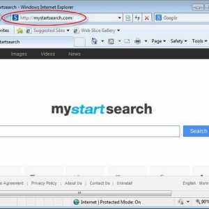 Mystartsearch.com cum să eliminați din browser și computer