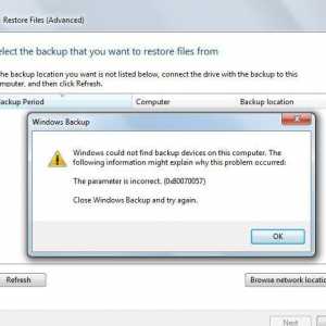 Eroare 0x80070057. Mesaj de eroare 0x80070057 la copierea de rezervă a fișierelor în Windows 7