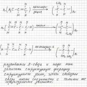 Polimerizarea propilenei: schema, ecuația, formula