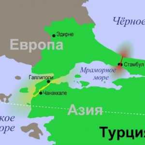 Strâmtoarea Dardanelelor pe harta Eurasiei