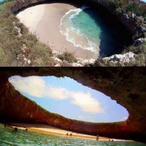 Un loc ceresc pentru toți iubitorii este o plajă ascunsă (Mexic)