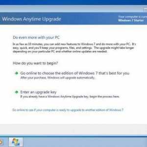 Extinderea sistemului de operare Windows 7 cu upgrade fereastră Anytime