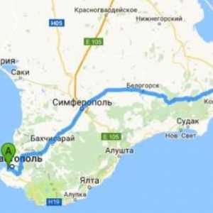Distanța de la Feodosia la Sevastopol prin Simferopol și prin Yalta