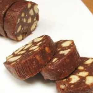 Cârnați dulci din biscuiți și cacao. Cârnații dulci de casă: rețetă, fotografie