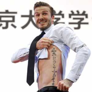 Tatuajul lui David Beckham pe gât. Ce tatuaj Beckham
