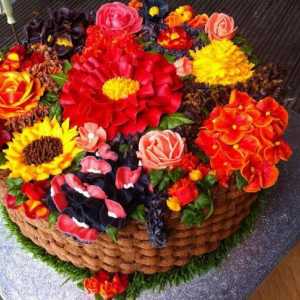 Tort `Cos cu flori`: master-class, fotografie
