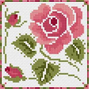 Cross-cusatura: trandafiri (scheme, limba de culori, valoarea broderiei)