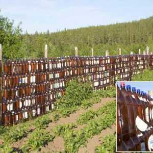 Garduri cu mâinile proprii din materiale improvizate din țară (fotografie). Gard din sticle de…