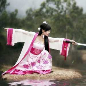O femeie samurai din Japonia. Celebru onna-bugeysya